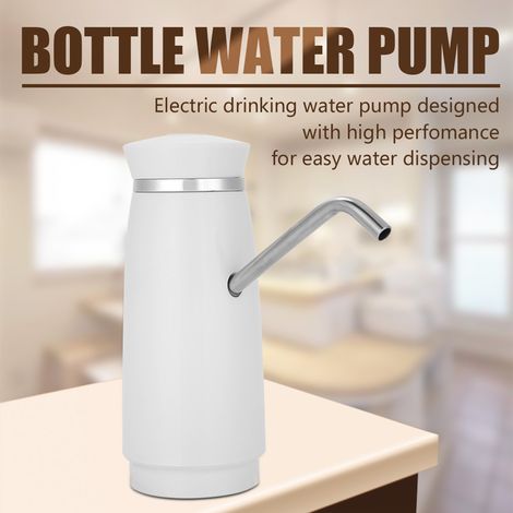 Automatischer elektrischer Wasserspender für Flaschen, wiederaufladbare USB-Wasserpumpe, Schnellladefunktion, tragbar, weiß, für den Heimgebrauch. (1/3)
