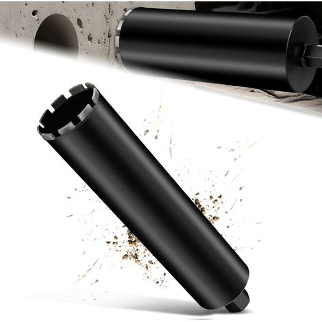Couronne de Forage Diamantée pour Carotteuses avec Turbo de 10 mm de Diamètre, L 460 mm, Ø 102 mm, 1 ¼" UNC, Couronne de Forage Humide et Sec Soudée au Laser pour Béton, Granit et Maçonnerie