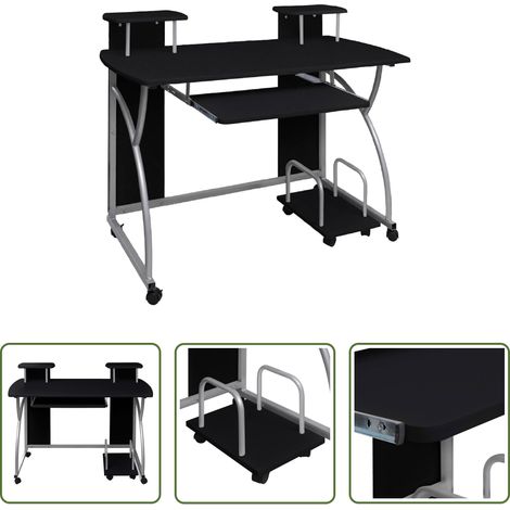 vidaXL Computer - Computertisch Schwarz 110x52x88,5 cm Holzwerkstoff (1/5)