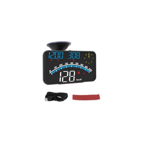 cran LED HUD intelligent, alarme de vitesse haute définition, GPS multifonction, compteur de vitesse universel 5V pour voitures et camions, bleu