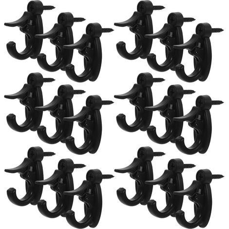 20 crochets à vis, inox, noir, pour plantes et lanternes (1/5)