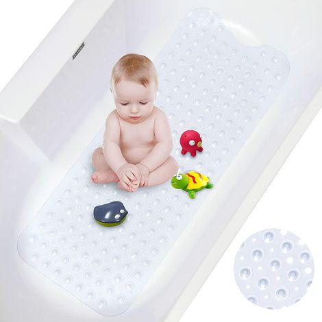 1 Tapis De Bain Ventouses Puissantes Antidérapant Résistant Moisissure Lavable Machine 101x40,5cm Baignoire