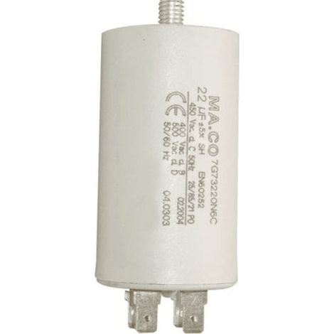 CONDENSATEUR PERMANENT 22ΜF 450V pour LAVE LINGE - 7810944 (1/2)