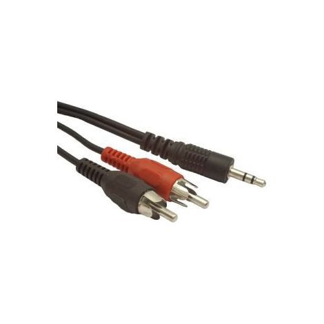 Cablexpert Audiokabel Stecker 2 x Cinch 3,5-mm-Stereo-Miniklinkenstecker Länge 2,5 m. Herstellergarantie: 24 Monate. (1/5)