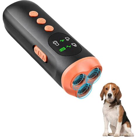 Anti Aboiement Chien Ultrason Puissant, 3 Modes Dispositif Anti Aboiement Chien Boitier Anti Aboiement Chien Portatif de 33 Pieds, avec Lampe de Poche Stroboscopique, pour Petit et Grand Chien (1/5)