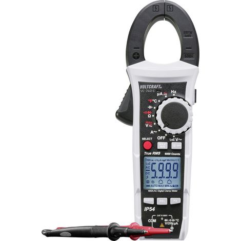 VOLTCRAFT VC-740 E Stromzange, Hand-Multimeter digital Spritzwassergeschützt (IP54) CAT IV 600 V An