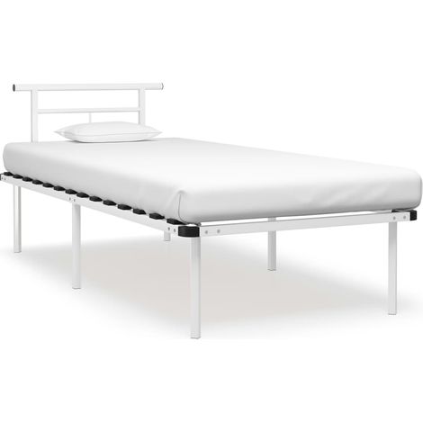 Bettgestell Weiß Metall 90x200 cm