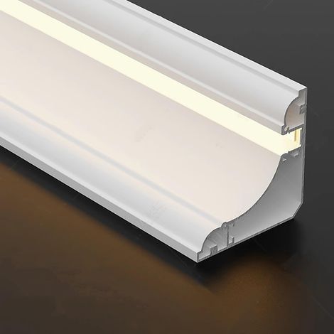 Diffuseur LED en profilé Aluminium en Forme de V -Moulure décorative pour Plafond, profilé LED Flexible pour plâtre, Petit diffuseur (1/5)