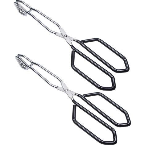 Pince-ciseaux barbecue inox, lot de 2, 28 cm, noires, résistantes à la chaleur. (1/5)