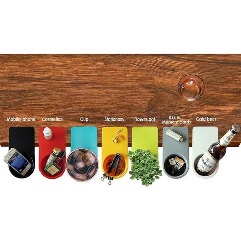 Set mit 2 blauen, aufsteckbaren Becherhaltern für Tisch oder Schreibtisch (1/3)