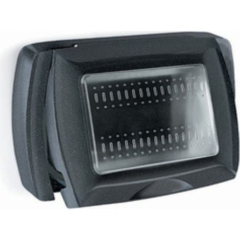 PLACCA LIFE BOX SYSTEM P/ESTERNO IP55 NERO 3P- ELETTROCANALI- 1,0 pz
