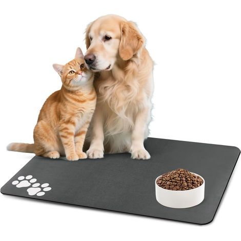 Futtermatte für Hunde und Katzen, 50 x 30 cm, super saugfähige Katzennapfmatte, schnelltrocknend, wasserdicht und rutschfest. (1/5)