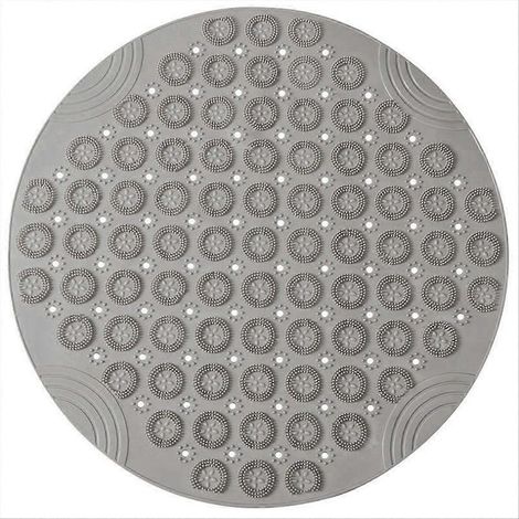 Tapis de douche rond antidérapant à forte aspiration avec trous d'évacuation, A (1/5)