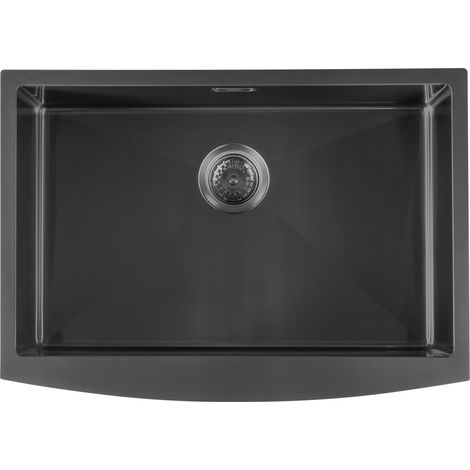 Evier AMERICAN semi-encastré inox 70x50cm, gun metal (1/4)