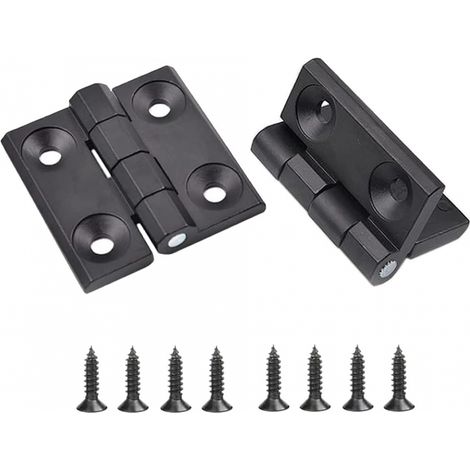 2 charnières en alliage de zinc pour porte placard pliante, avec vis pour armoire et meuble (1/4)