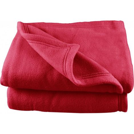 Couverture polaire 240 x 260 cm fraise grande largeur
