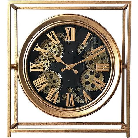 Horloge à mécanisme encadrée métal 38x11x42cm (1/3)
