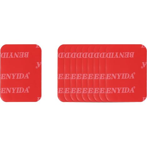 Lot de 10 pastilles adhésives double face 3,0 x 4,0 cm - Ruban adhésif carré en mousse imperméable et résistant à la chaleur, convient pour les parois de voiture, la décoration intérieure, rouge. (1/5)