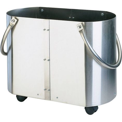 Porte-bois ovale en acier inox h.42 l.60x32 cm. Made in Italy
