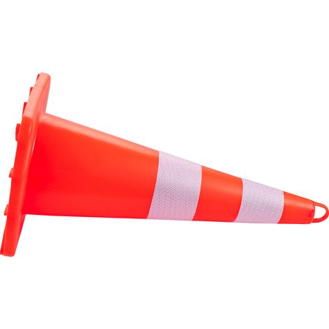 Mophorn 6 x 28 Zoll Sicherheitskegel, orangefarbene PVC-Verkehrskegel mit 2 Reflektormanschetten und beschwerter Basis für Verkehrskontrolle, Einfahrt, Straßenparken