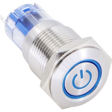 TRU COMPONENTS 1303022 LAS2GQF-11ET/B/12V/S/P Drucktaster 48 V/DC 2 A 1 x Ein/(Ein) tastend Blau IP