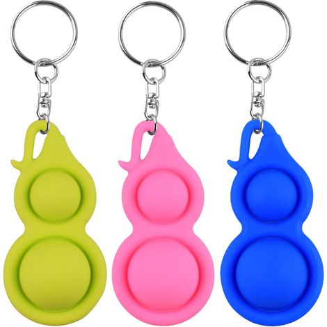 Lot de 3 porte-clés à bulles simples à éclater - Jouet anti-stress pour enfants et adultes - Mini jouet anti-stress portable (1/5)
