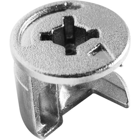 Ferrure d'assemblage excentrique diamètre 15 mm - PERMO - Ferrure d'assemblage - vendu par 100 non déconditionnable - Renforcé - pour panneau de 19 mm - nickelé