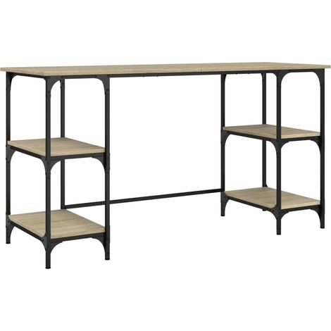Maison Exclusive - Schreibtisch Sonoma-Eiche 140x50x75 cm Metall