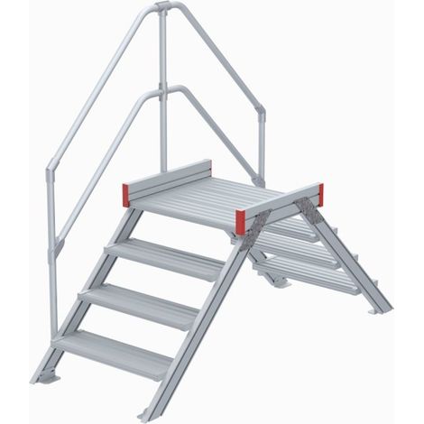 Euroline 512 Überstieg 45° 1000mm Stufenbreite 2x4 Stufen Alu gerieft
