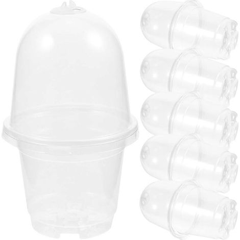 15 pots de fleurs en plastique, petits pots pour semis, pots de jardin, avec couvercles, adaptés aux semis et aux plantes d'intérieur/d'extérieur (1/5)