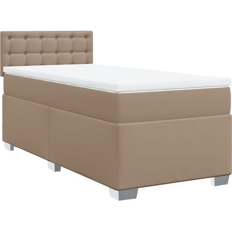Maison Exclusive - Cama box spring con colchón cuero sintético ca (1/5)