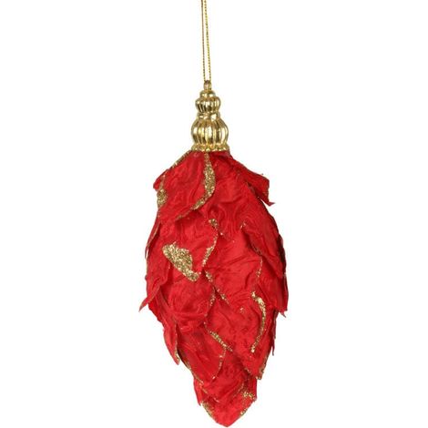 Roter Eiszapfenanhänger mit Glitzer, 14 cm (1/2)