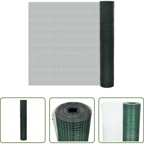 vidaXL Clôture pour poules - Grillage acier galvanisé et revêtement en PVC 10x1 m vert (1/5)