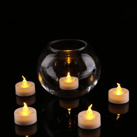 Set mit 10 flammenlosen LED-Teelichtern, warmgelb, 200 Stunden Batterielebensdauer, batteriebetriebene flackernde Kerzen (Batterien enthalten), zur Dekoration von Wohnräumen.