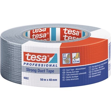 Tesa Duct Tape 50m:48mm silber 4662 Gewebeband