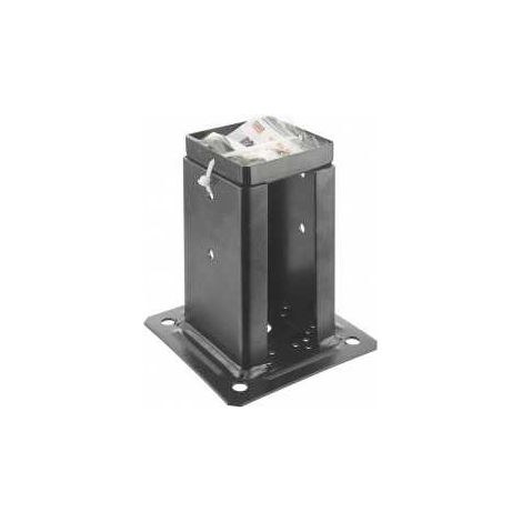 Simpson Strong Tie – Support pied de poteau carré noir 70x70 mm – Acier DD11 électro zingué – Fixation boulonnée ou vissée – Pour clôtures et structures légères (1/5)