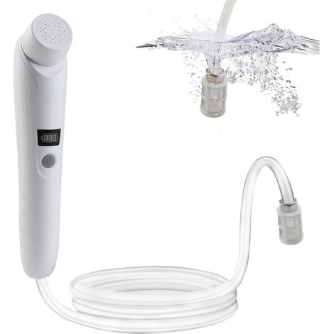 Bidet de voyage portable, douchette électrique avec réservoir d'eau de 2,5 L pour douche intime post-partum et randonnées en plein air, douchette pour hommes et femmes (ensemble blanc) (1/5)