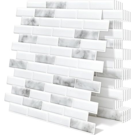 Wall Tile Adhesive Kitchen 3D Relief Pack of 10 (1/5)