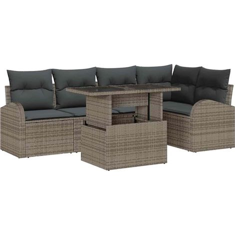 Maison Exclusive - Gartensofa-set mit Kissen mit Speicher 6 pcs G