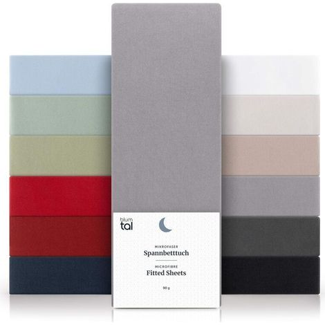 Lot de 1 Drap Housse 90x200 Bonnet 30 cm - Drap Housse 90 x 200 Microfibre De Haute Qualité - Doux, Résistant, Anti Plis - Certifié Oeko-Tex – Gris (1/4)
