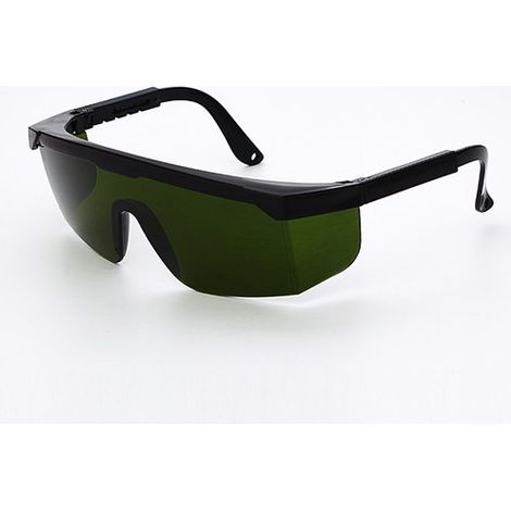 Laserbrille, Diodenlaser, mit Teleskopverlängerung, 200 nm - 2000 nm, mit Reinigungstuch und Brillenetui (grün) (1/5)