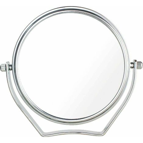 BETT Miroir Maquillage Grossissement x10, 6 inch Compact Miroir Cosmétique sur Pied, chrome, Ø 15,3 cm, 100% et 1000% orientable sur 360°, Haute Qualité miroir de Table, (1/5)