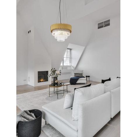 [NEUWERTIG] B-Ware Nova Luce Pendelleuchte Hängeleuchte MAGNOLIA Gold Kronleuchter dimmbar E14 LED (1/2)