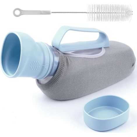 Male Urinal, 1200ml Portable Urinal with Knitted Sleeve and Cleaning Brush (1/5)