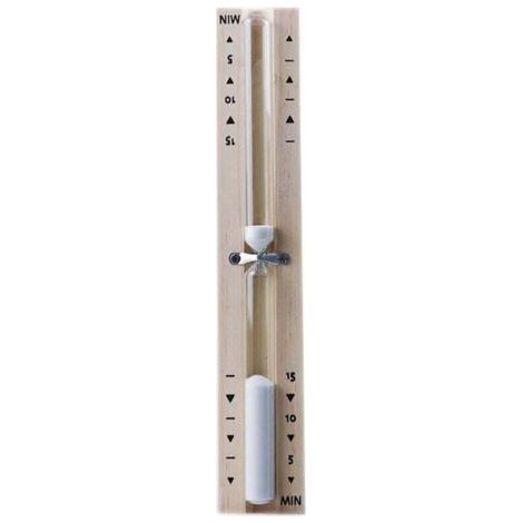 15-Minute Sauna Hourglass, Rotating Wooden Sand Timer with Glass Clock and Sands (1/4)