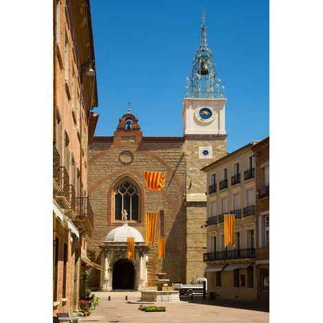 Tableau sur toile cathédrale Saint-Jean-Baptiste de Perpignan 45x65 cm - Impression sur Toile Murale Décorative - Image imprimée en HD sur Toile - Toile sur Châssis en Bois FSC - Fabriqué en France (1/4)
