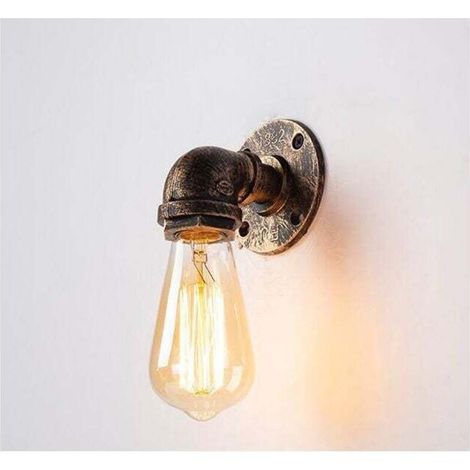 Industrial Retro Feng Shui Wrought Iron Metal Pipe Wall Lamp Without Bulb-10 9.5 9cm MUMU (1/4)