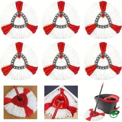 12 Pièces Recharge Serpillère Compatible avec Les Systèmes Vil Turbo 2-en-1 / EasyWring & Clean – Têtes de Serpillière Microfibre de Rechange pour Balai Rotatif Nettoyage des Sols (1/5)