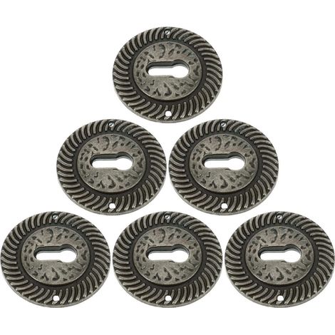 Cache-trou de serrure rond en alliage de zinc 6pcs 1,57'' épaisseur 0,08'' pour tiroirs et armoires vintage à et bureau (1/5)