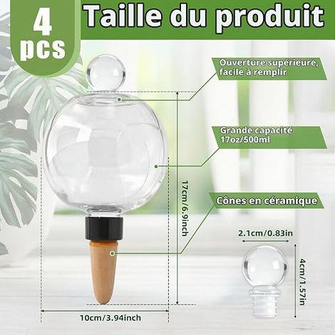 boules arrosage transparent,autoarrosage irrigation plante (1/4)